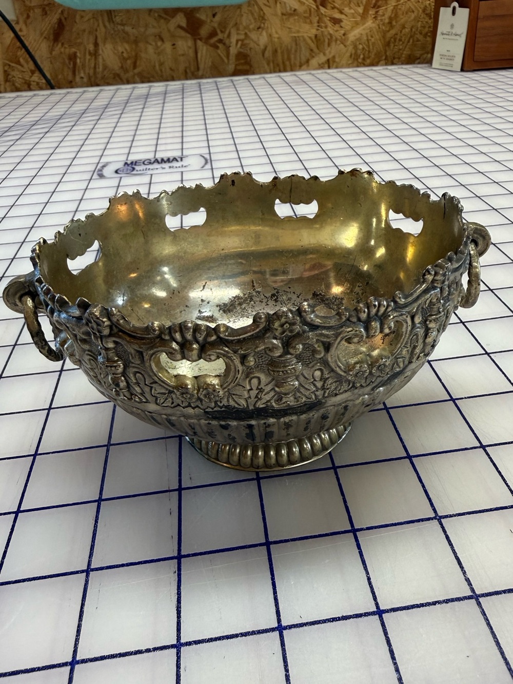 Vintage Silver Footed Bowl Centerpiece Ornate Feet